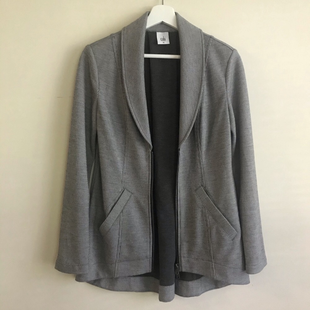 Cabi Grey Front and Back Zipped Jacket